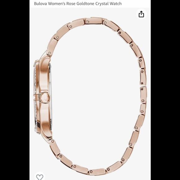 Bulova Rose Gold Tone w Crystal Watch - Picture 7 of 11